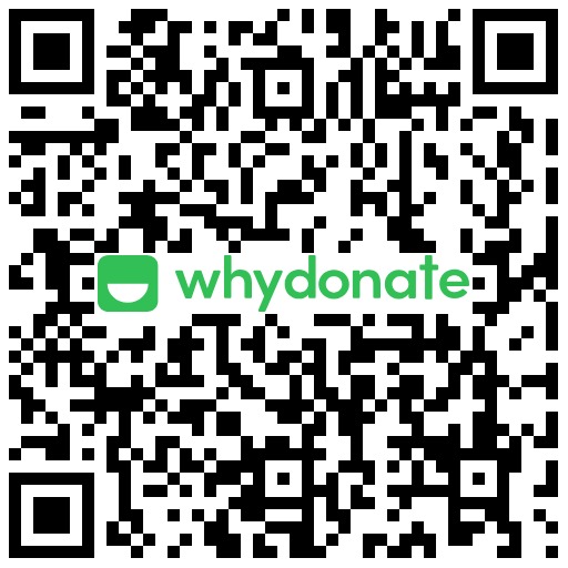 QR code linking to the Rise Anew WhyDonate campaign page